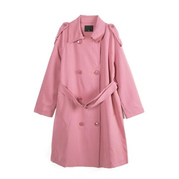 納系列剪標女裝春季新款時尚系帶長款風衣外套/1-76