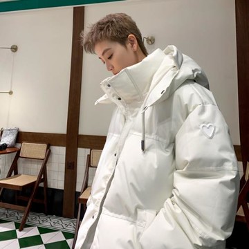 Kusen 美式潮牌加厚連帽羽絨棉服男冬季情侶款寬松保暖面包服外套