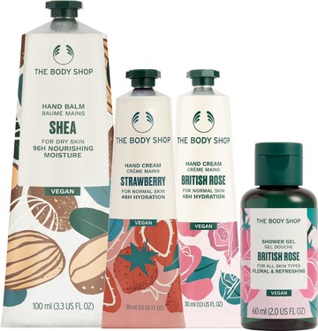 【THE BODY SHOP】手部護理組 (護手霜-100ml*1+任2 護手霜-30ml  贈果香沐浴膠-60ml*2)
