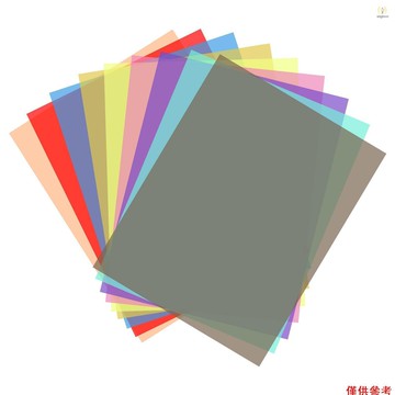 8 種顏色/套 PET 透明凝膠照明過濾器 50 * 40 厘米/ 20 * 16 英寸彩色覆蓋有色校正凝膠濾光片 LE