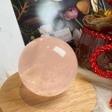粉粉嫩嫩💕頂級天然星光 粉水晶球 19號288公克🩷芙蓉色 粉水晶 贈底座✔️天然水晶 送禮收藏 粉水晶 A1873