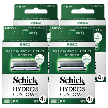 Schick 舒適牌 水次元5辨型舒膚配方刀片  4片  4盒