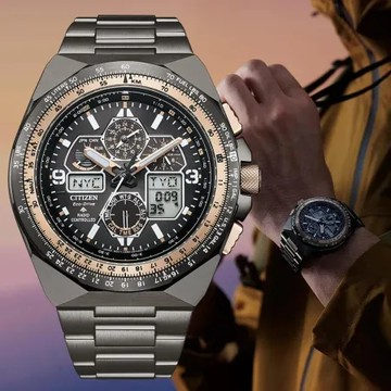 CITIZEN星辰 PROMASTER系列 35週年限定 電波對時 光動能飛行腕錶／JY8146-54E／45.7mm