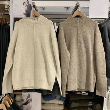 試衣間日系秋男女裝半高領拉鏈套頭針織衫立領毛衣Y469473/460948