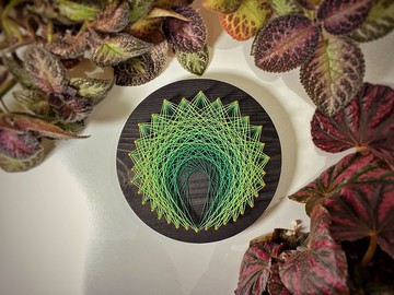 Stringart 藝術創作品-開屏孔雀