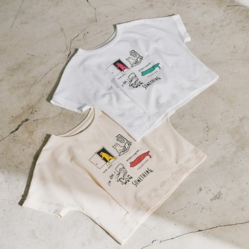 SOMETHING｜女裝｜漫畫貓咪寬版短袖T恤