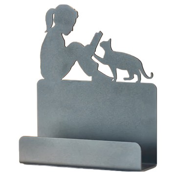 OPUS 東齊金工 歐式鐵藝名片座 女孩與貓咪設計 可放置名片紙條 可吊掛飾品 吸鐵  1層  1個