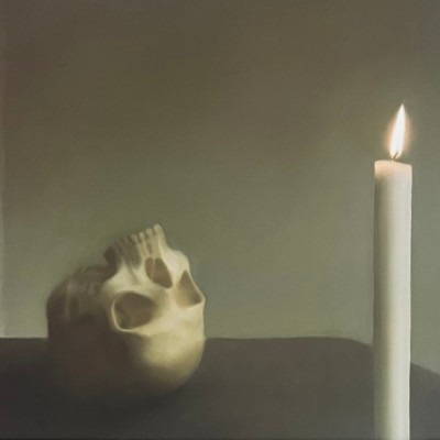 特別額装品/Skull with Candle（ゲルハルト リヒター）（アルミ製