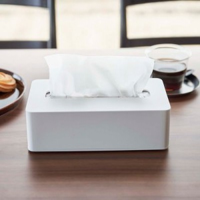 山崎実業 Yamazaki コンパクトティッシュケース タワー ハイタイプ TS-TW N ホワイト 5804 WH Tower Compact Tissue Paper Case Tall