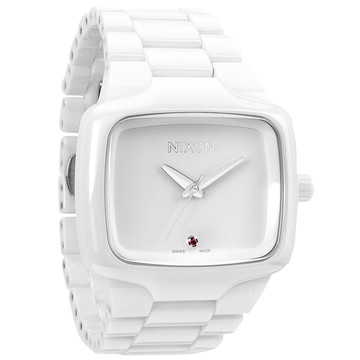 NIXON The Ceramic Player陶瓷真鑽瑞士機芯腕錶-白