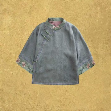 【薔薇】新中式復古/桑蠶絲斜襟上衣