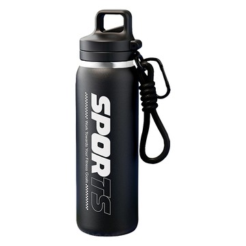 Kyhome 戶外便攜隨行保溫杯  黑色  1個  600ml