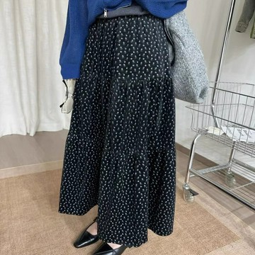 【溫柔復古】碎花半身裙 中長裙 A字裙 韓系女裙 百褶裙 高腰顯瘦 鬆緊腰設計 雪紡面料 春夏度假約會 日常通勤穿搭