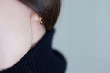 【免運費】K18 金圈耳環 10mm×1mm 一對
