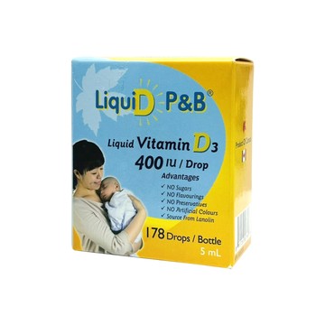 優寶滴 P&B 高濃縮天然維生素D3 (178滴，5mL) 每滴400IU