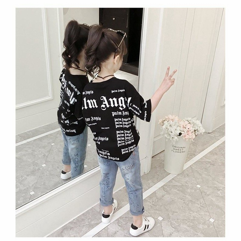 子供服 セットアップ 女の子 半袖 夏 2点セット Tシャツ デニムパンツ 韓国子供服 キッズ 可愛い おしゃれ 小学生 通学着 新品 120 130 140 150 160 通販 LINEポイント最大0.5%GET LINEショッピング セットアップ 女の子
