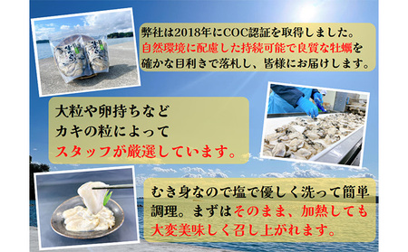 宮城県産むき牡蠣（生食用）500g×2（計1kg）