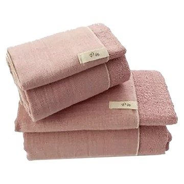 nIZio BOBO雙織紗雙面浴巾1大1小2件組  櫻花粉  1組