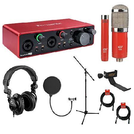 Focusrite Scarlett 2i2 第3世代 2インチ 2出力 USBオーディオインターフェース MXL 550 551 マイクアンサンブル (レッド) ヘッドフォン 　並行輸入