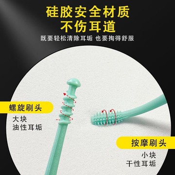 ⚡️限時秒殺⚡️網紅同款掏耳神器柔軟雙頭螺旋式硅膠挖耳勺成人兒童採耳工具0423