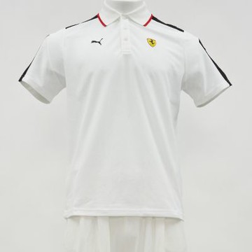 Puma 法拉利車迷系列 MT7 男款 白黑色 Polo衫 歐規 運動 休閒 上衣 短袖 63019704