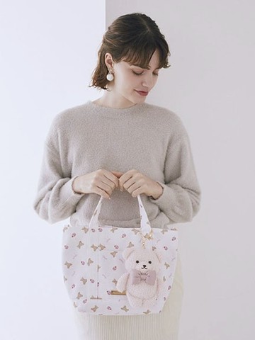 毛絨泰迪熊蛋糕圖案手提/側背包(08001059700) - Maison de FLEUR