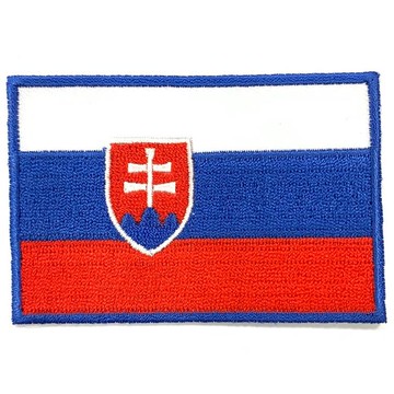 DIY刺繡徽章 斯洛伐克 國旗燙貼 布藝貼布繡 熨燙徽章 電繡識別章 熨斗補丁 熨燙布標 熱燙布貼 _廠商直送