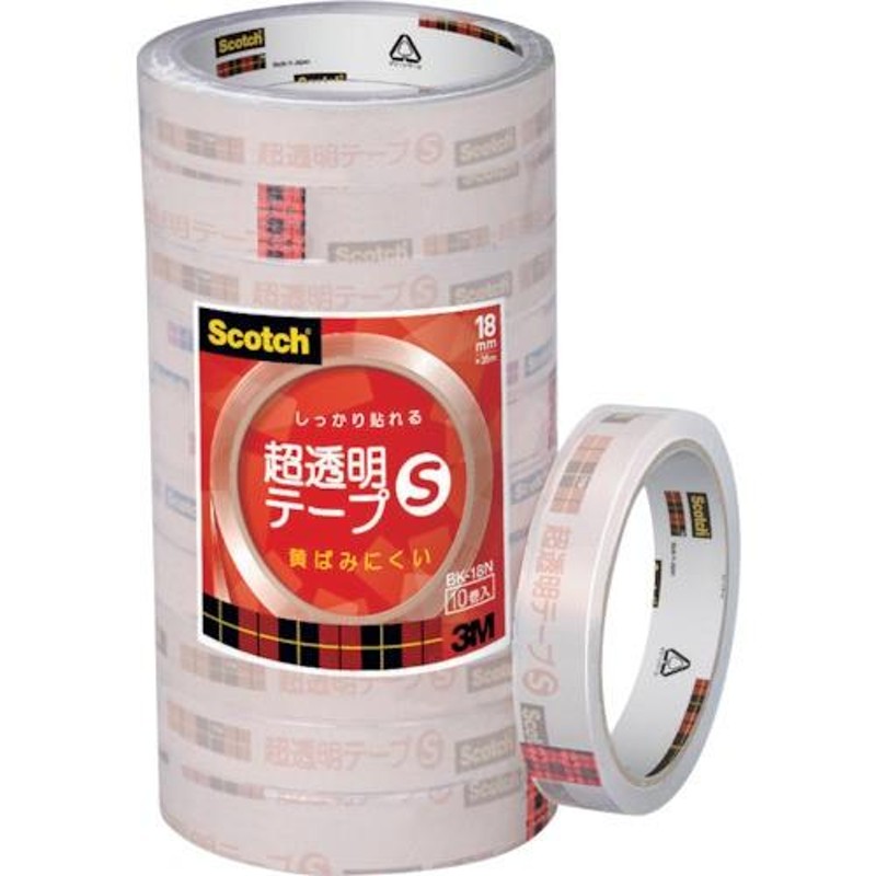 3M スコッチ 超透明テープS 18mmX35m 10巻入シュリンクパック BK18N LINEショッピング