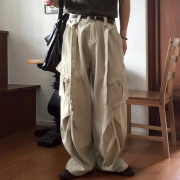 【Metanoia】韓國設計 染色工裝落地褲