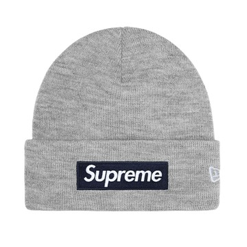 NEW ERA BOX LOGO BEANIE HEATHER GREY FW25