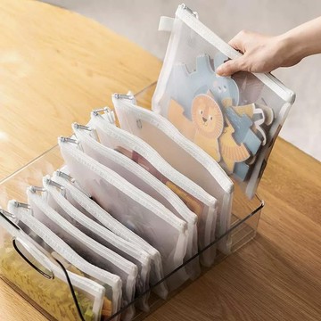 網紗文件袋【12入】玩具收納袋 磁力片收納袋 拼圖收納袋套裝 積木收納袋 卡片收納袋 筆袋 文件夾 透明收納袋 資料袋