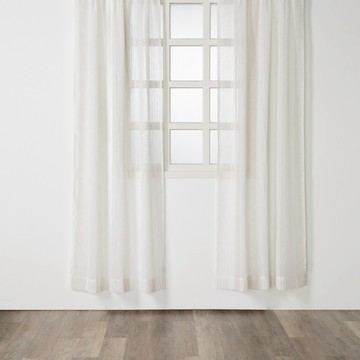 HOLA 和樂家居 艾禮思緹花落地窗紗 1.2kg 1個  270 x 230 x 2cm  直條咖