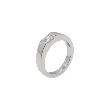 CARTIER 卡地亞 18K 白金 Tank 鑽石 戒指 #48 【二手名牌BRAND OFF】