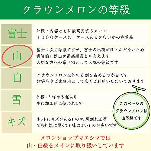 メロンショップマエシマ 静岡クラウンメロン 上（山等級）大玉 1.4kg前後 専用化粧箱 １玉入り メッセージカード（無料）