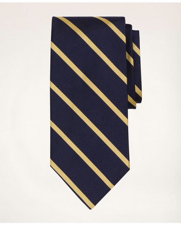 Brooks Brothers Men's Rep Tie | Navy/Gold | Size Regular