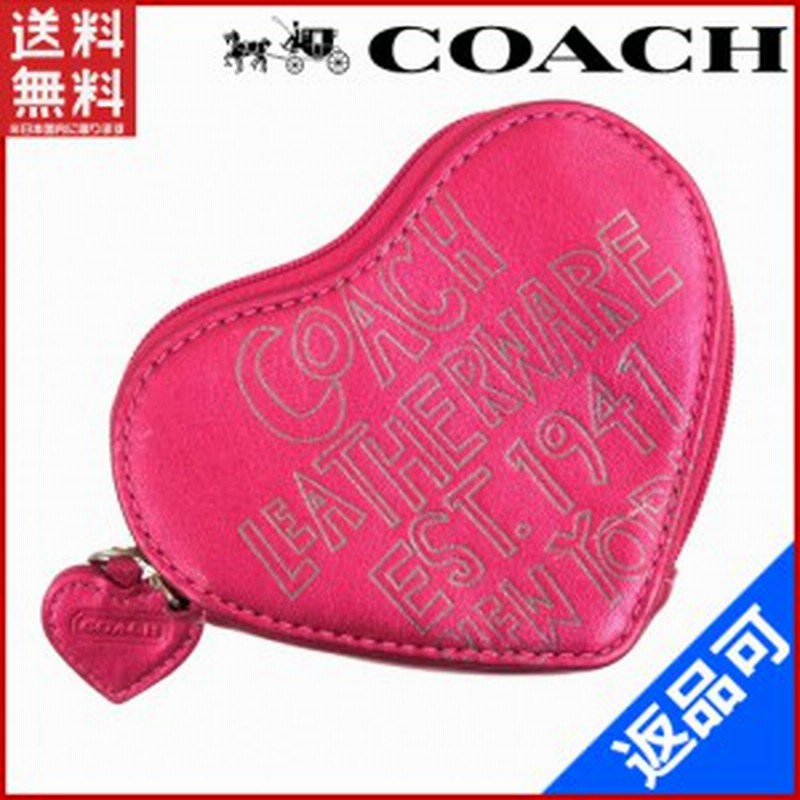 コーチ 財布 COACH コインケース ハート型 ピンク 即納 【中古 ...