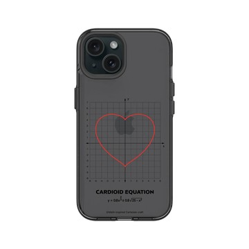 iPhone 15 Clear 酷墨灰 - Valentine's Day Collection - 愛的方程式：心形（紅）