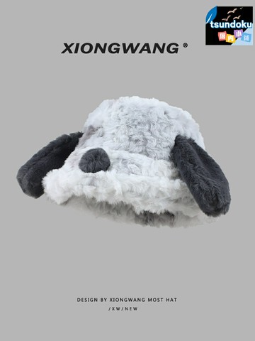 【顯臉小保暖】毛絨漁夫帽 水桶帽 盆帽 貝雷帽 毛絨帽 保暖帽 可愛小狗耳朵 加厚仿兔毛 秋冬百搭 女款