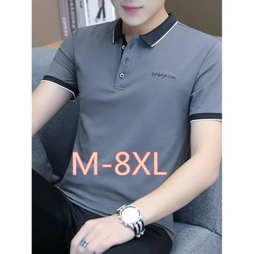 皮爾卡丹純棉polo衫男士短袖t恤夏季寬松大碼休閑半袖體恤上衣服
