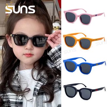 【SUNS】兒童偏光太陽眼鏡 輕量矽膠彈性墨鏡 時尚 ins方框墨鏡 抗UV400 S172