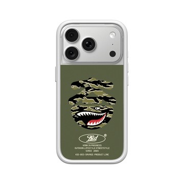 iPhone 18 Pro Mod NX -邊框背蓋組合 (相機按鈕) 白 - KID - KID虎紋迷彩款