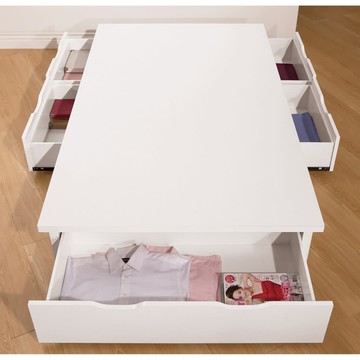 【H&D東稻家居】白色3.5尺五抽床底/收納床底(TJS1-03899)