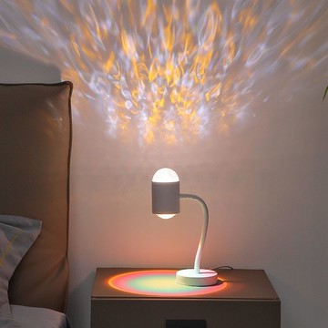 免運 氛圍燈夕陽日落燈 氛圍燈墻面水波紋氛圍燈網紅雙頭落地燈客廳直播間背景夕陽落日燈