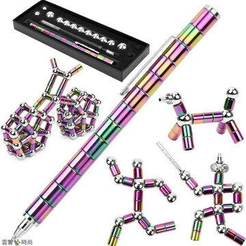 百變學生磁鐵磁力電容解壓文具 科技吸鐵石磁環磁性創意筆芯減壓