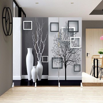 北歐屏風隔斷墻 客廳折疊移動屏風 臥室簡約現代雙麵裝飾 過道遮擋家用屏風 現代酒店時尚辦公室屏風