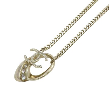 CHANEL 香奈兒 金色 金屬 水晶珍珠 CC箭頭項鍊 【二手名牌BRAND OFF】
