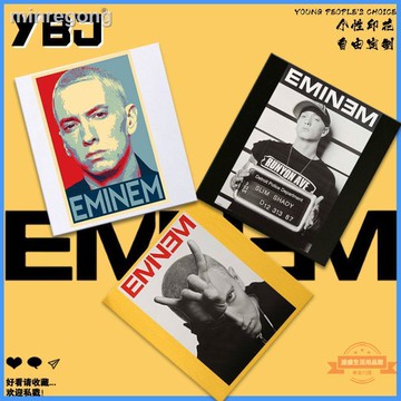 T恤男ins潮流抖音 歐美說唱歌手Eminem艾米納姆周邊男T恤短袖純棉