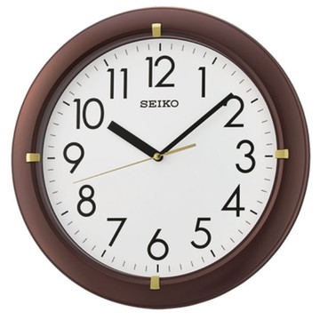 seiko SK037 精工鐘 (QXA716B) 典雅風格咖啡色外框黑白標準鐘/32.8*3.9cm｜樂天領券現折★全館特惠中★指定刷卡回饋10%