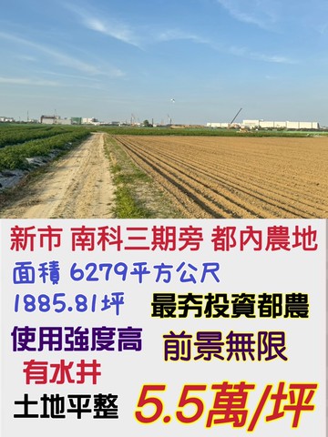 南科三期旁潛力都農｜台南市新市區舊園段