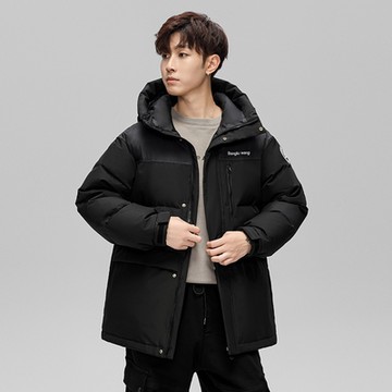 [米蘭精品] 真羽絨90%鴨絨羽絨外套羽絨衣夾克-保暖短款連帽寬鬆情侶款男女外套3色74it9